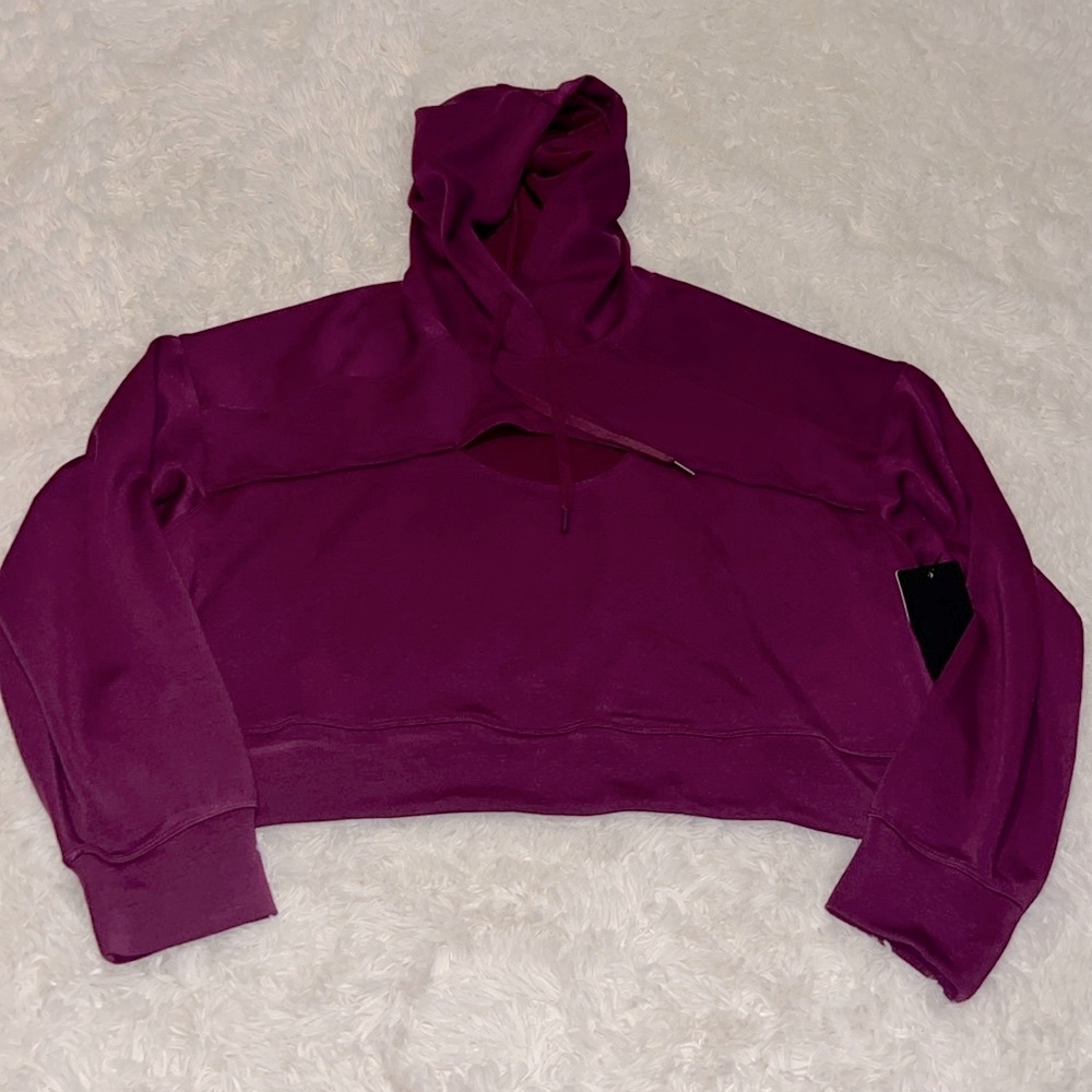 90 Degree by Reflex Soft Scuba Zone Hoodie Color Plum Size XL P2P 25” NWT